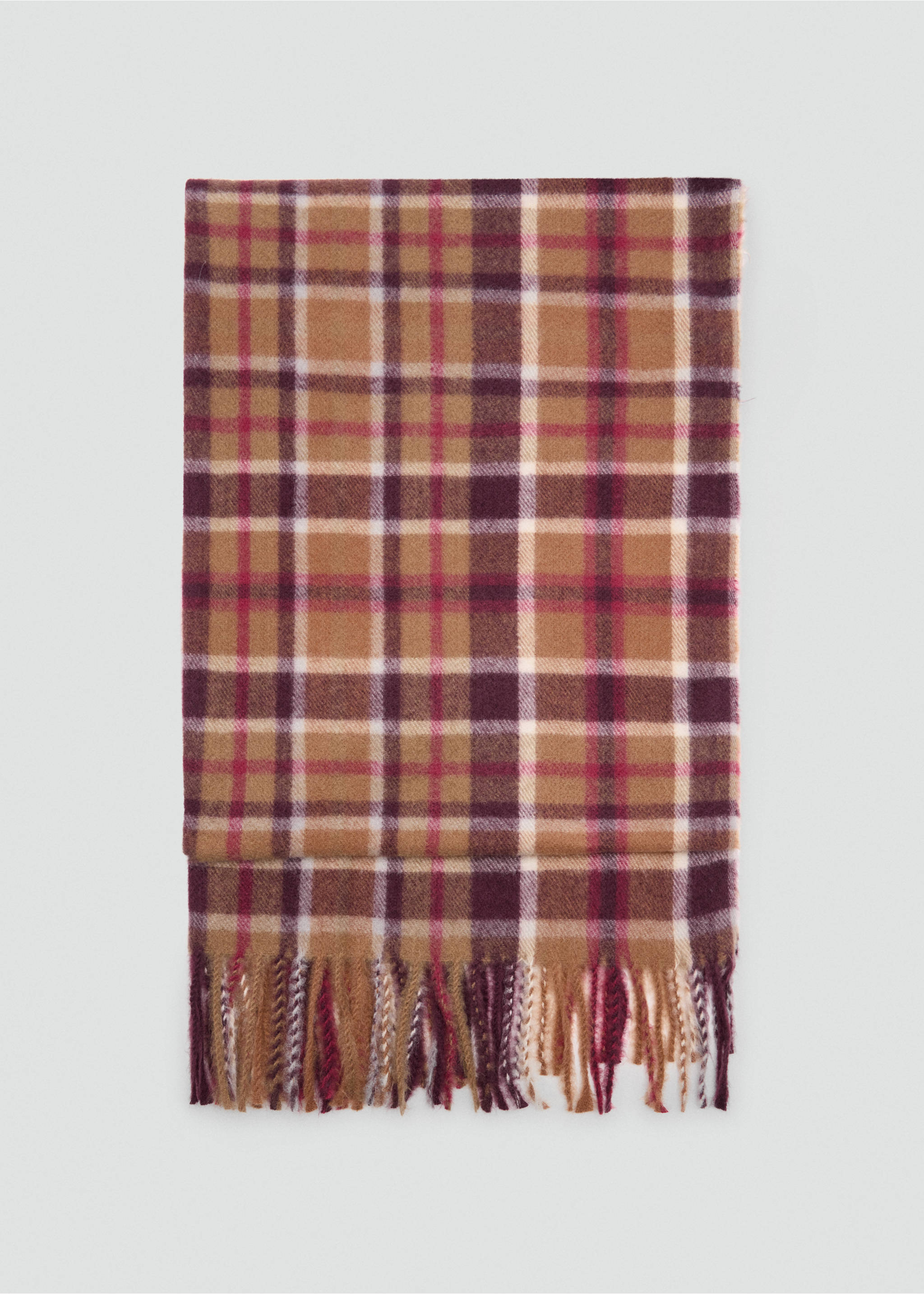 Fringed edge scarf - Article without model, Brown. Ref: 37025980-00.