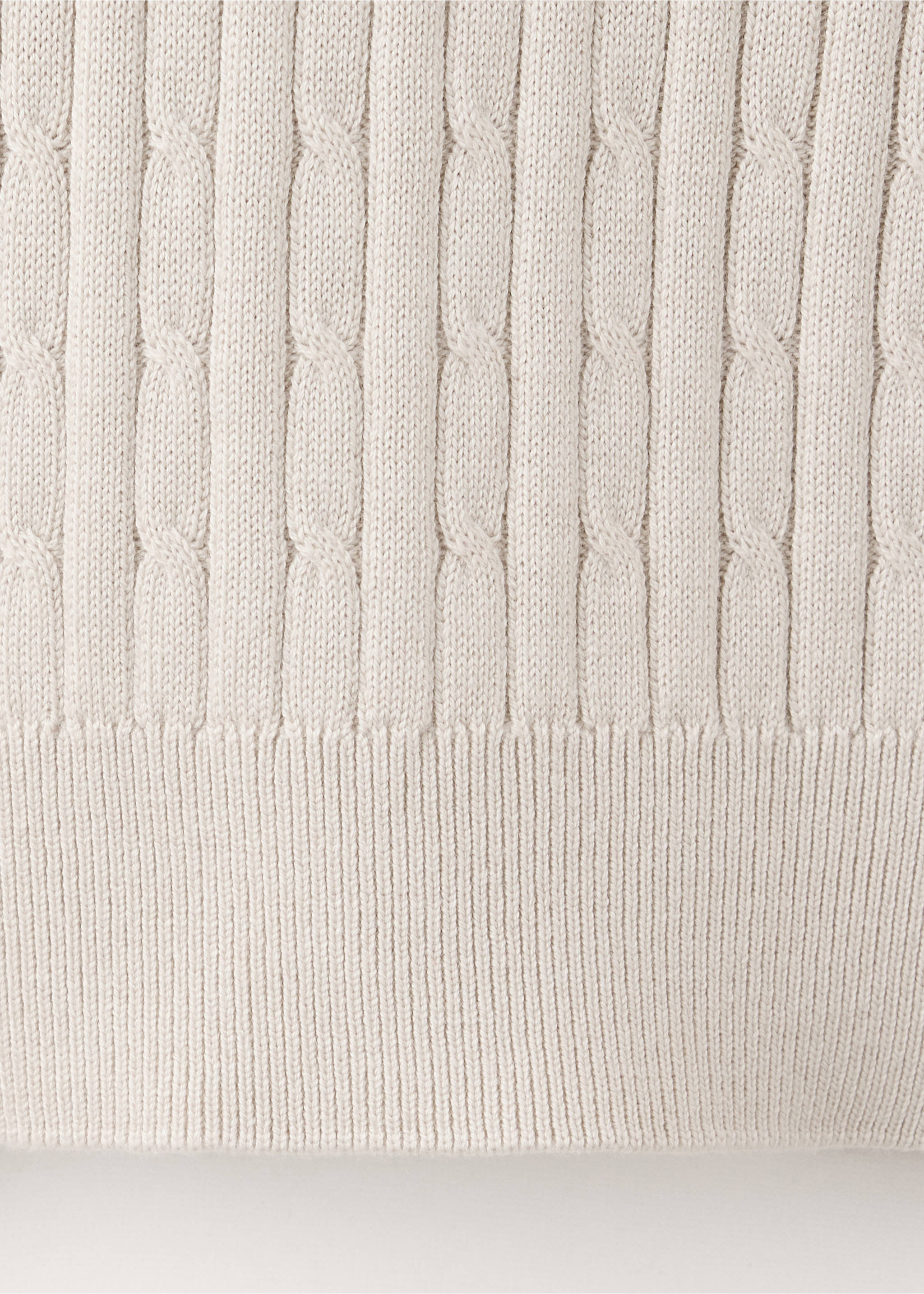 Cotton and lyocell blend polo shirt with cable-knit texture - Details of the article 0, Light/Pastel Grey. Ref: 37025982-00.