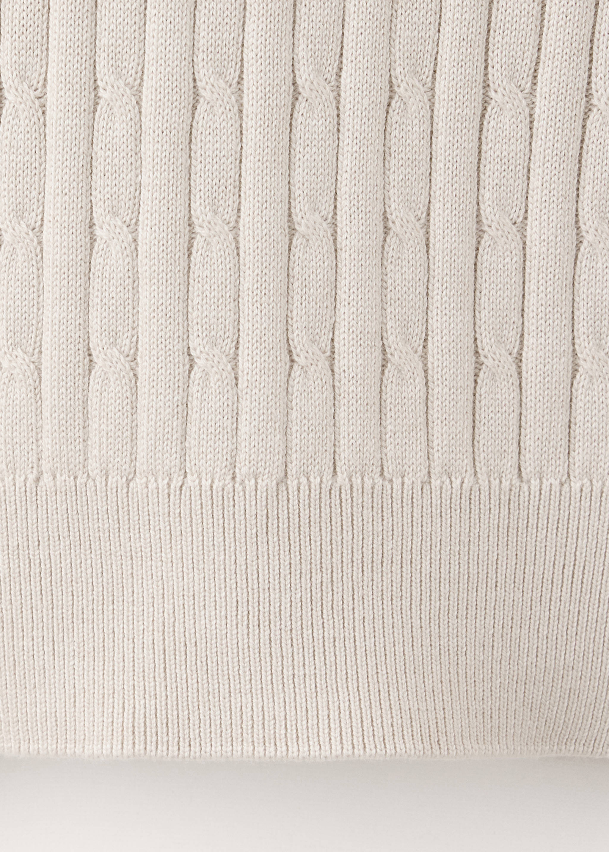 Cotton and lyocell blend polo shirt with cable-knit texture - Details of the article 0