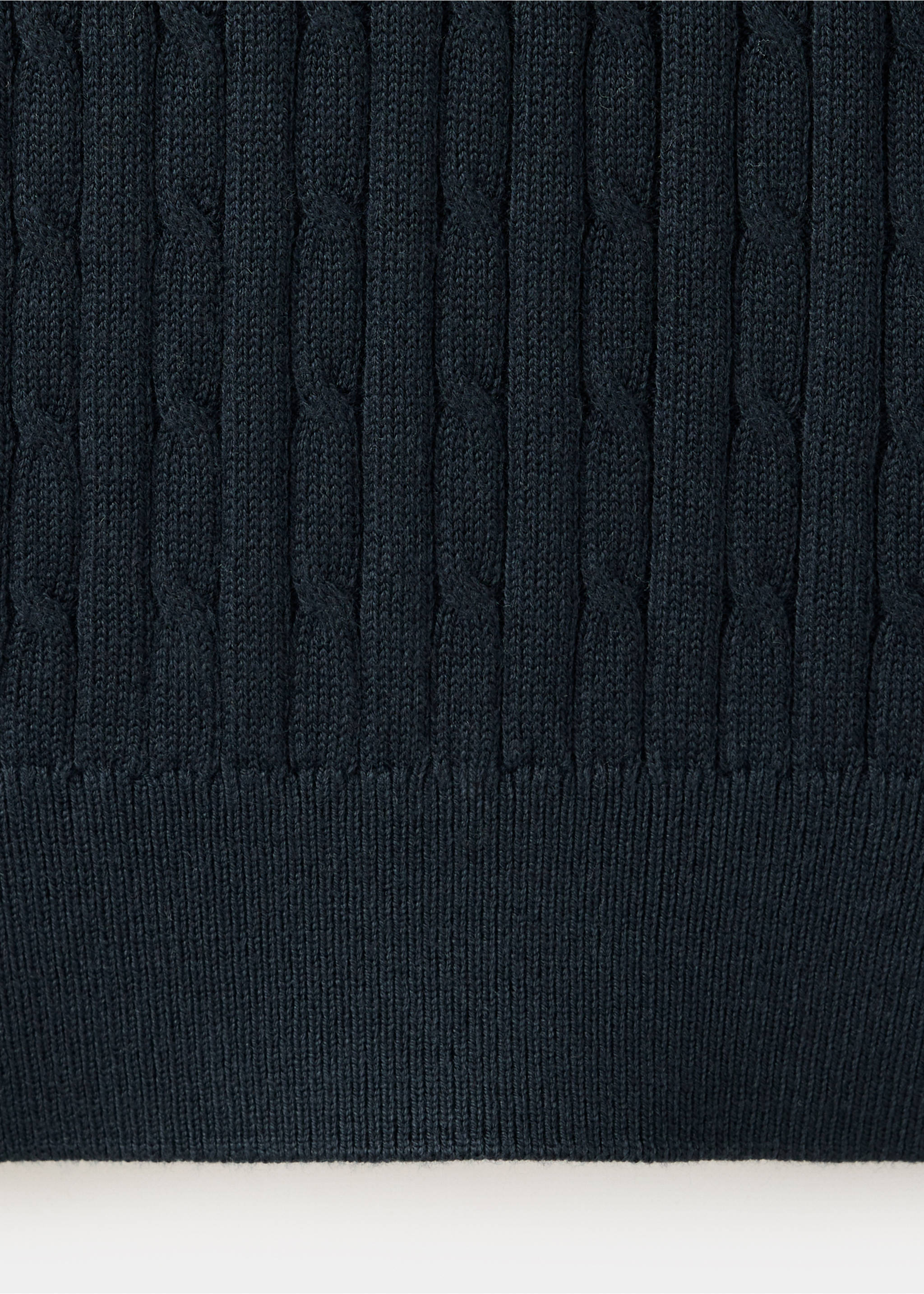 Cotton and lyocell blend polo shirt with cable-knit texture - Details of the article 0, Navy. Ref: 37025982-00.