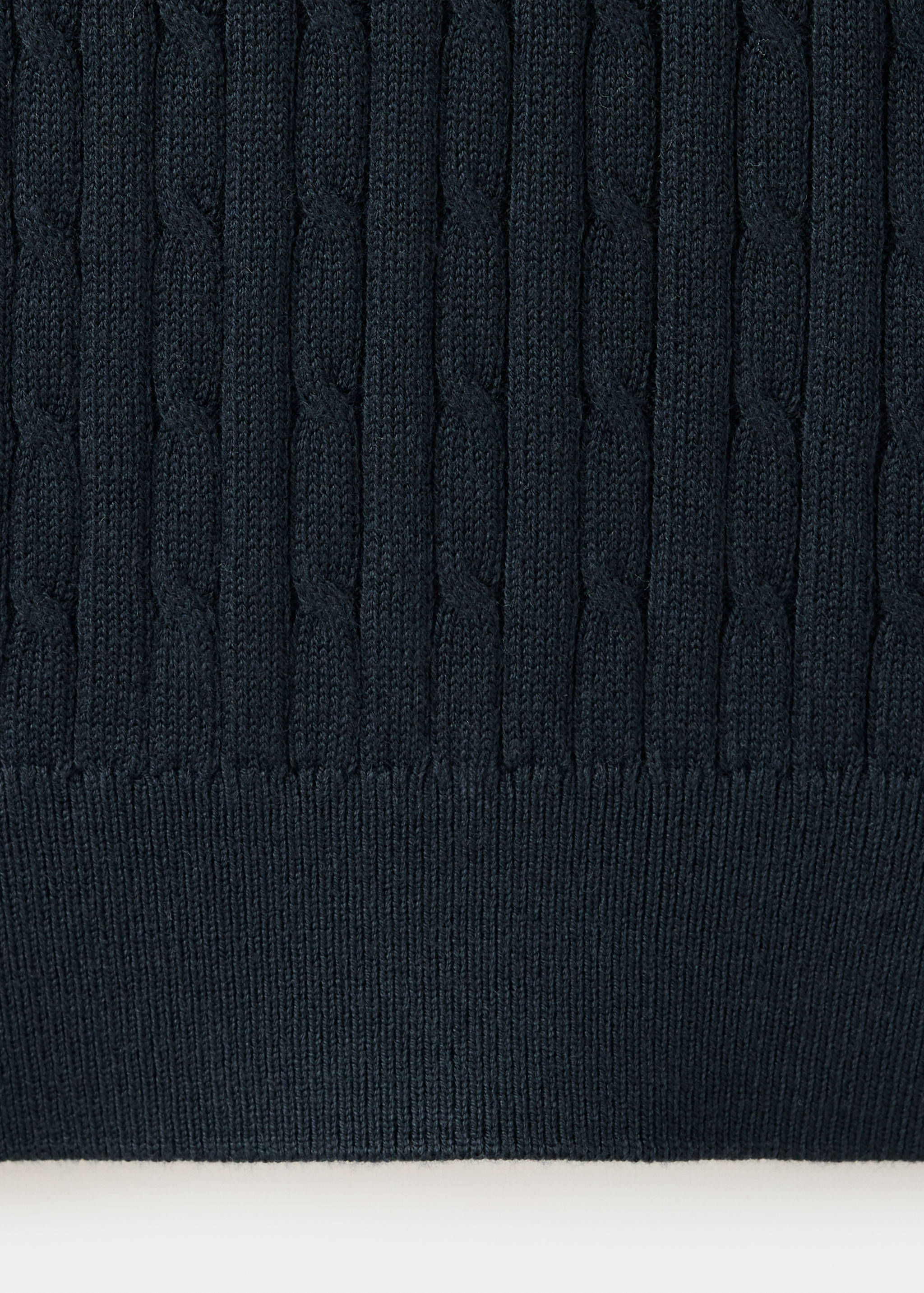 Cotton and lyocell blend polo shirt with cable-knit texture - Details of the article 0