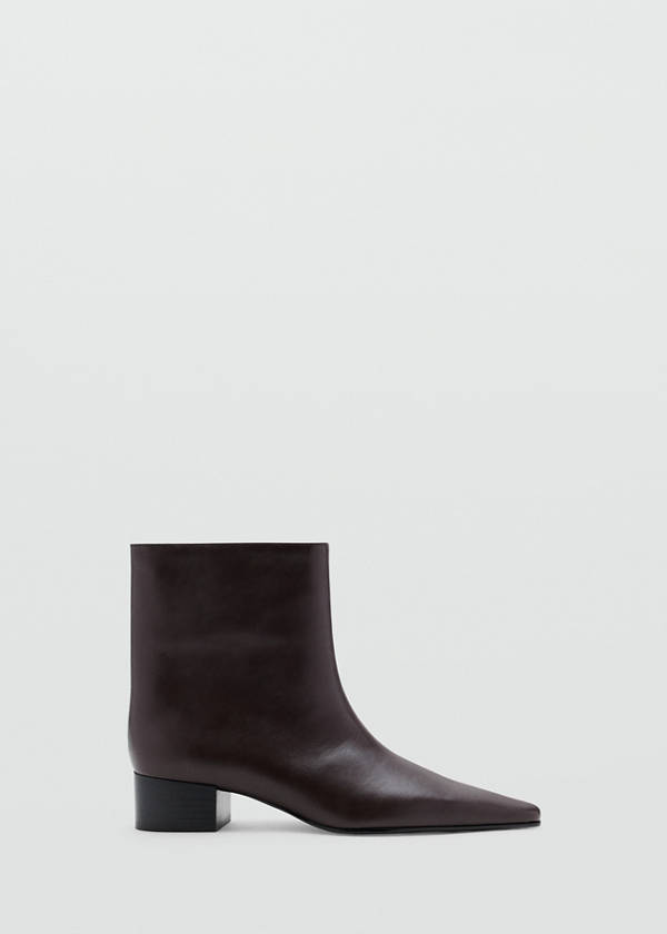 Pointed heel ankle boot — Chocolate