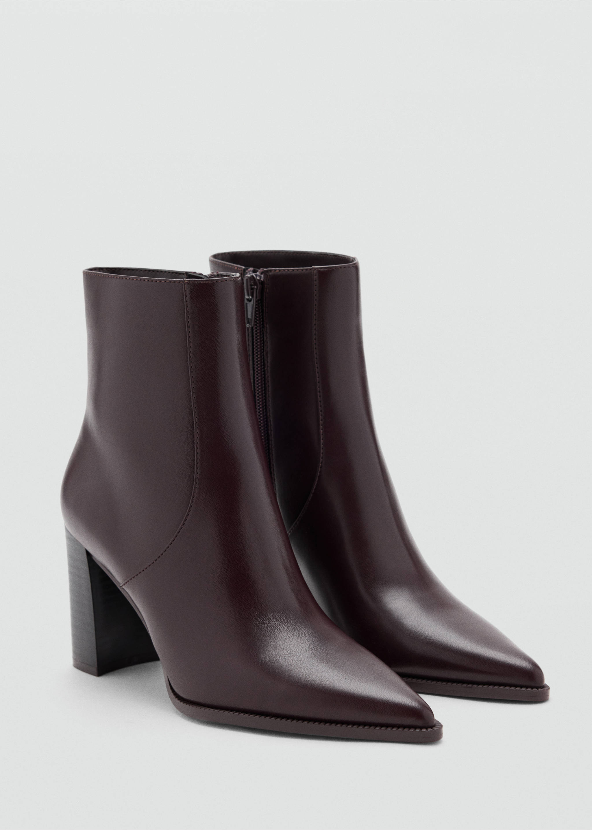 Pointed heel ankle boot - Medium plane, Chocolate. Ref: 37025987-00.