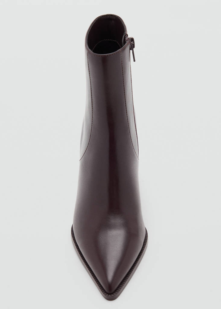 Pointed heel ankle boot — Chocolate