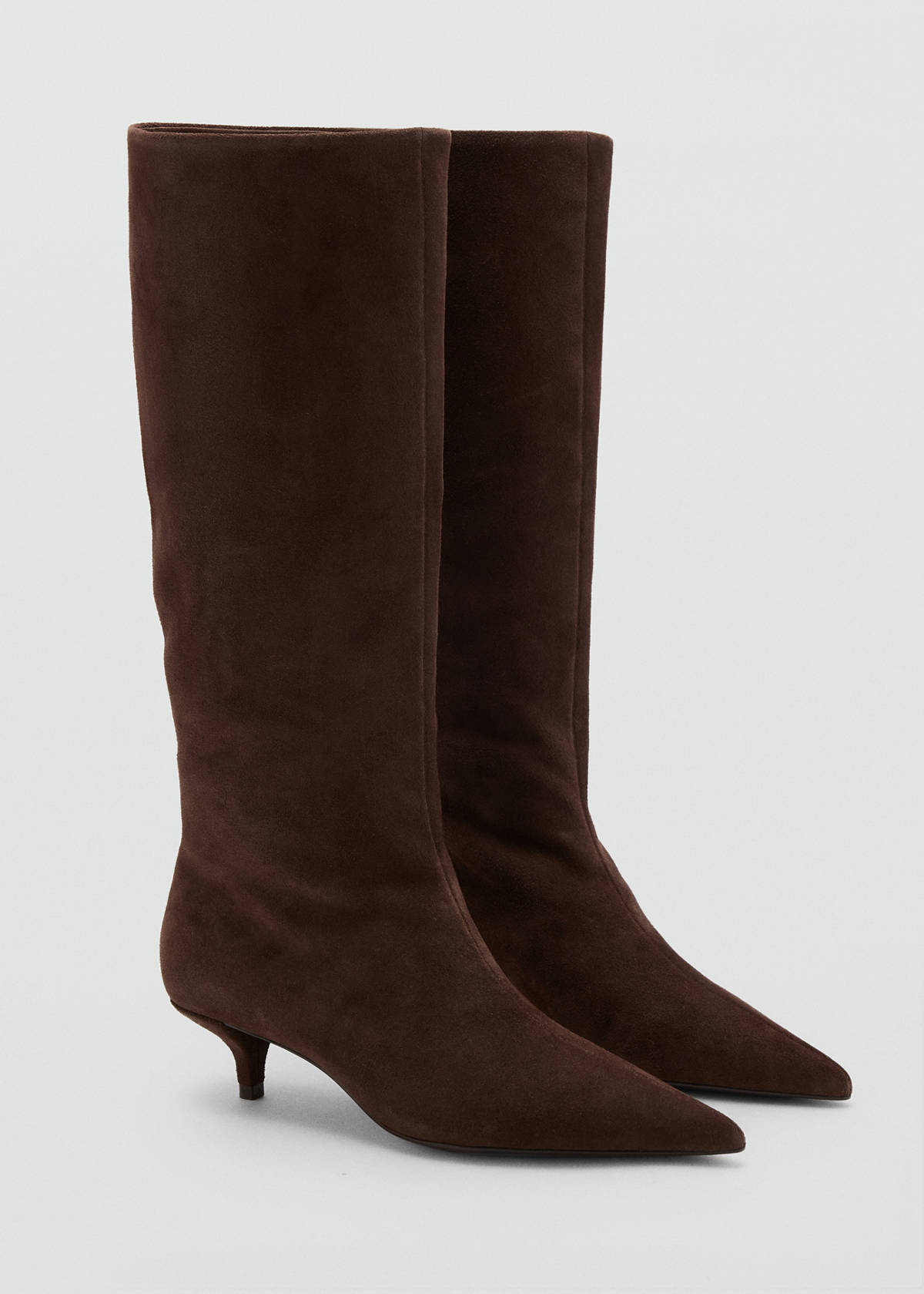 Suede high-leg boots — Chocolate
