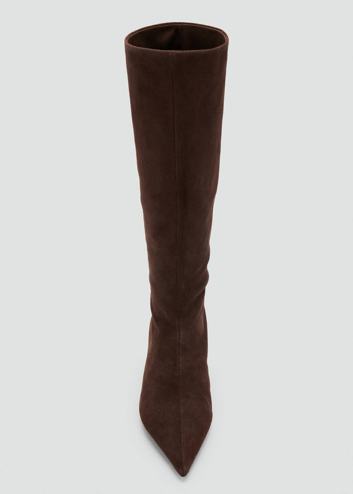 Suede high-leg boots — Chocolate