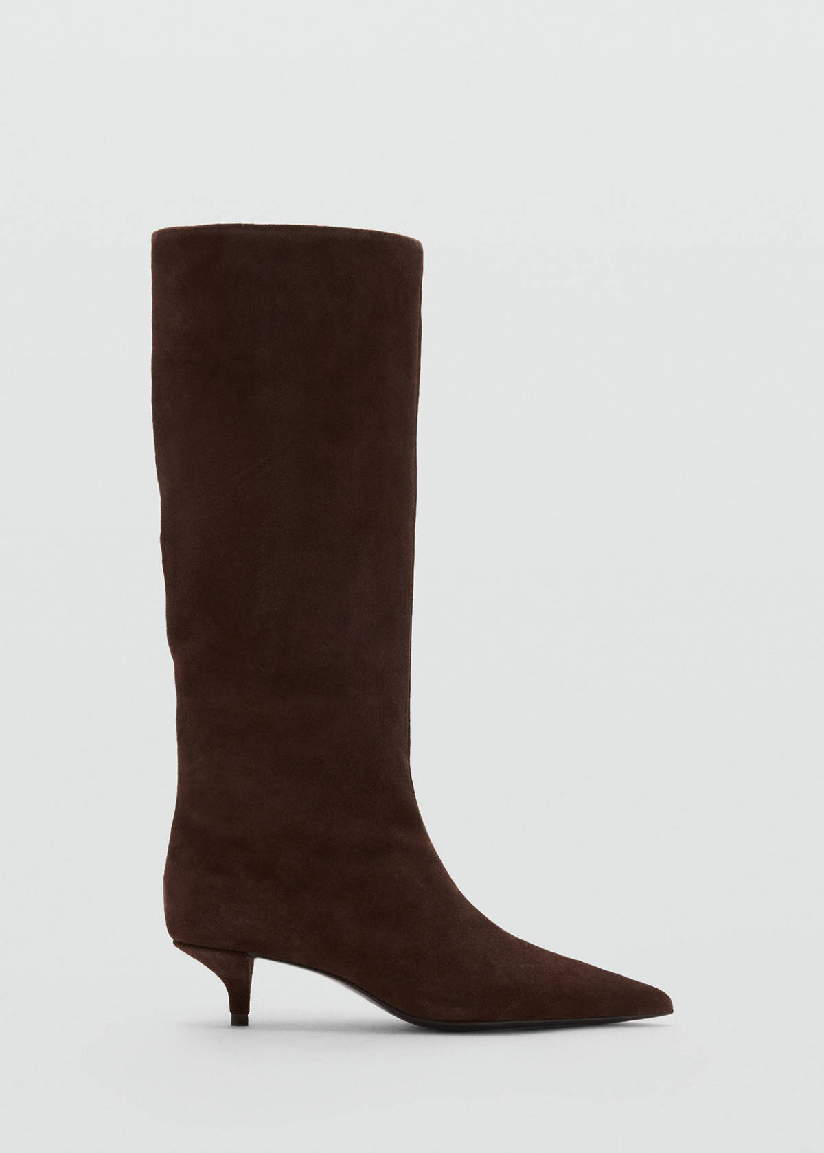 Suede high-leg boots — Chocolate