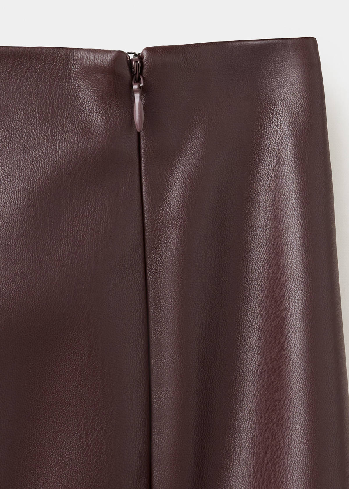 Straight leather-look skirt — Burgundy