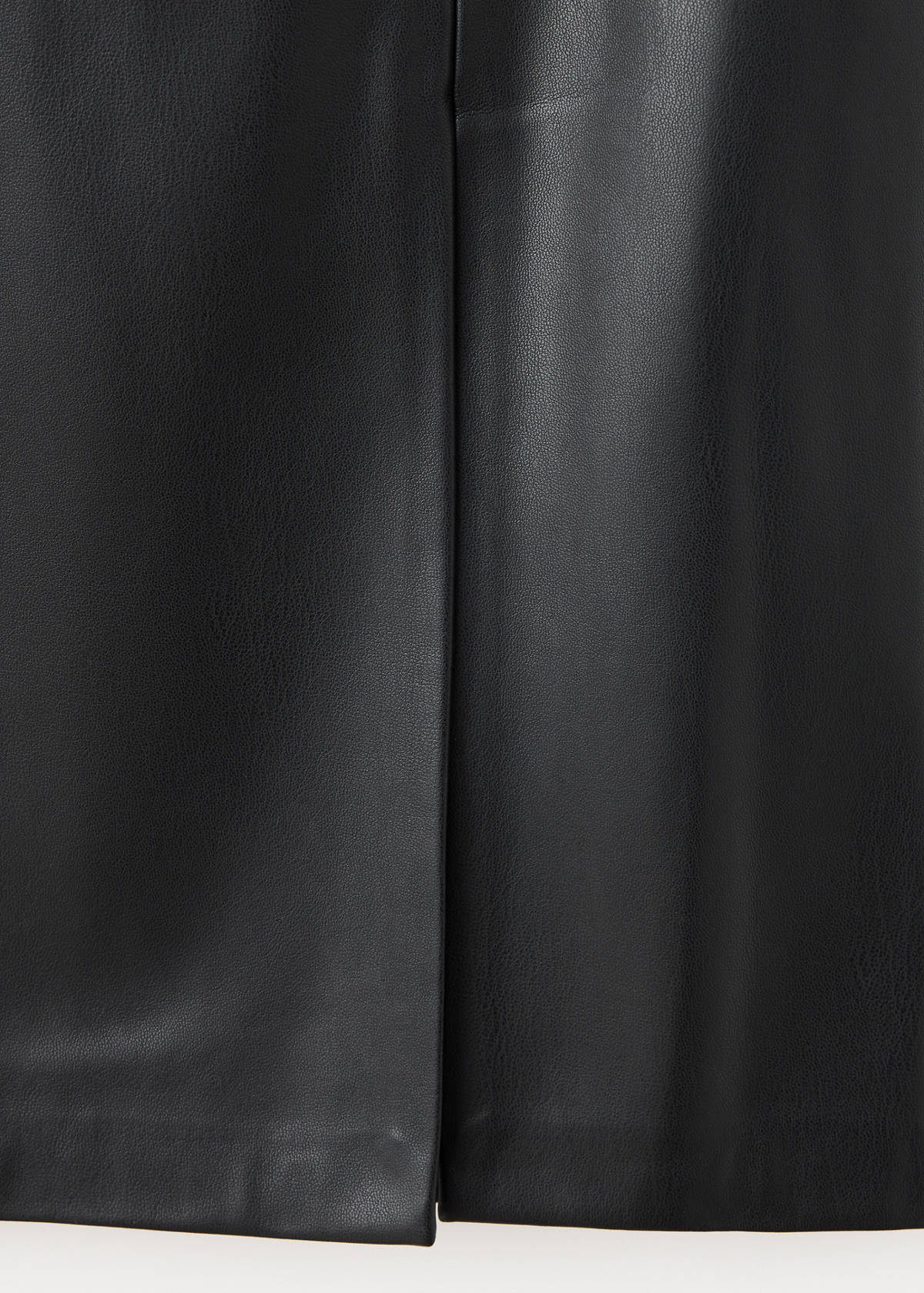 Straight leather-look skirt — Black