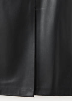 Straight leather-look skirt — Black 9