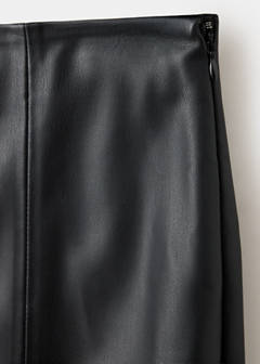 Straight leather-look skirt — Black 10
