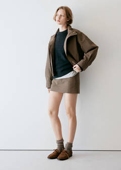 Short check skirt — Brown 2