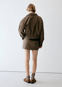 Short check skirt — Brown 3