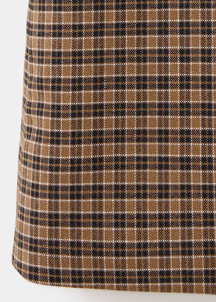 Short check skirt — Brown