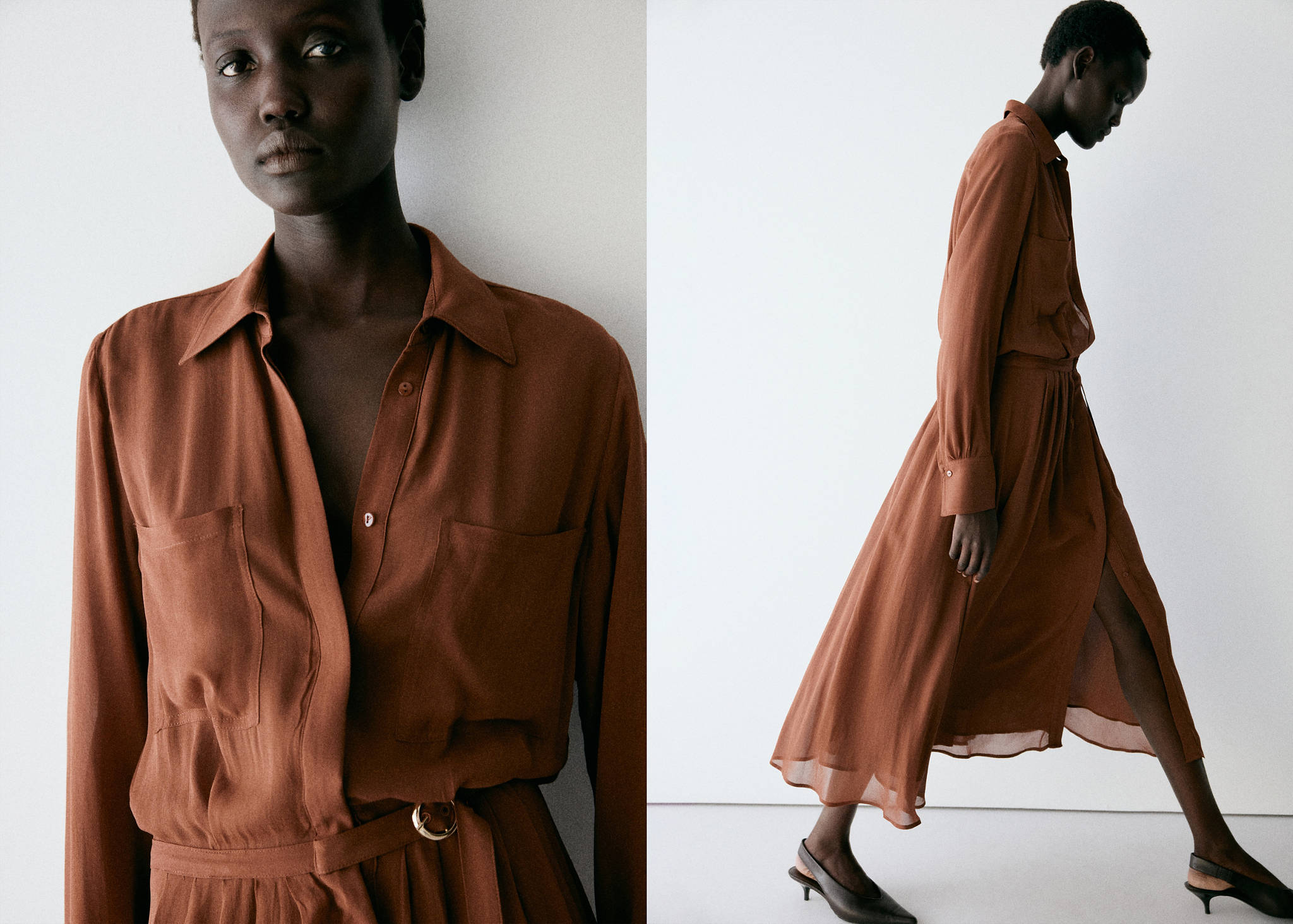 Belt shirt dress - Panoramic plane