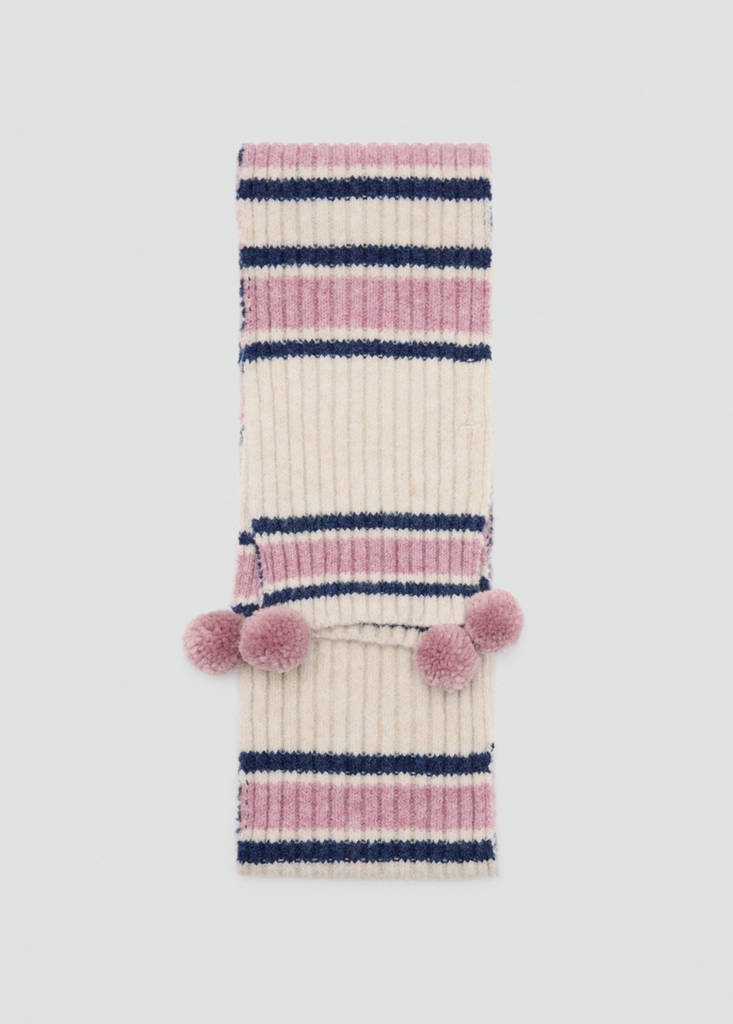 Striped knit scarf — Pale Pink