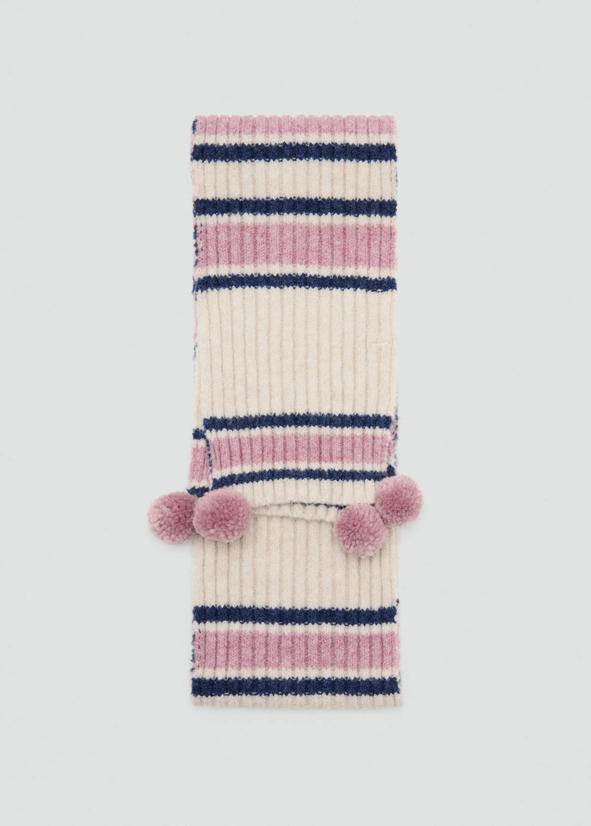 Striped knit scarf — Pale Pink