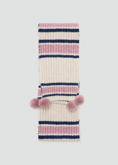 Striped knit scarf — Pale Pink 1