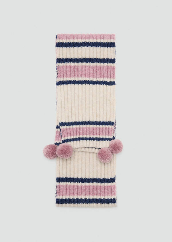 Striped knit scarf — Pale Pink
