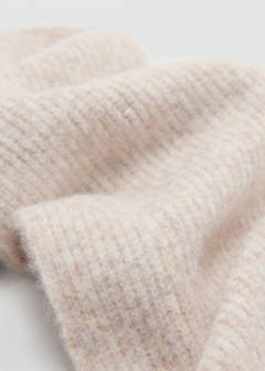 Ribbed scarf with pom-poms — Sand 4