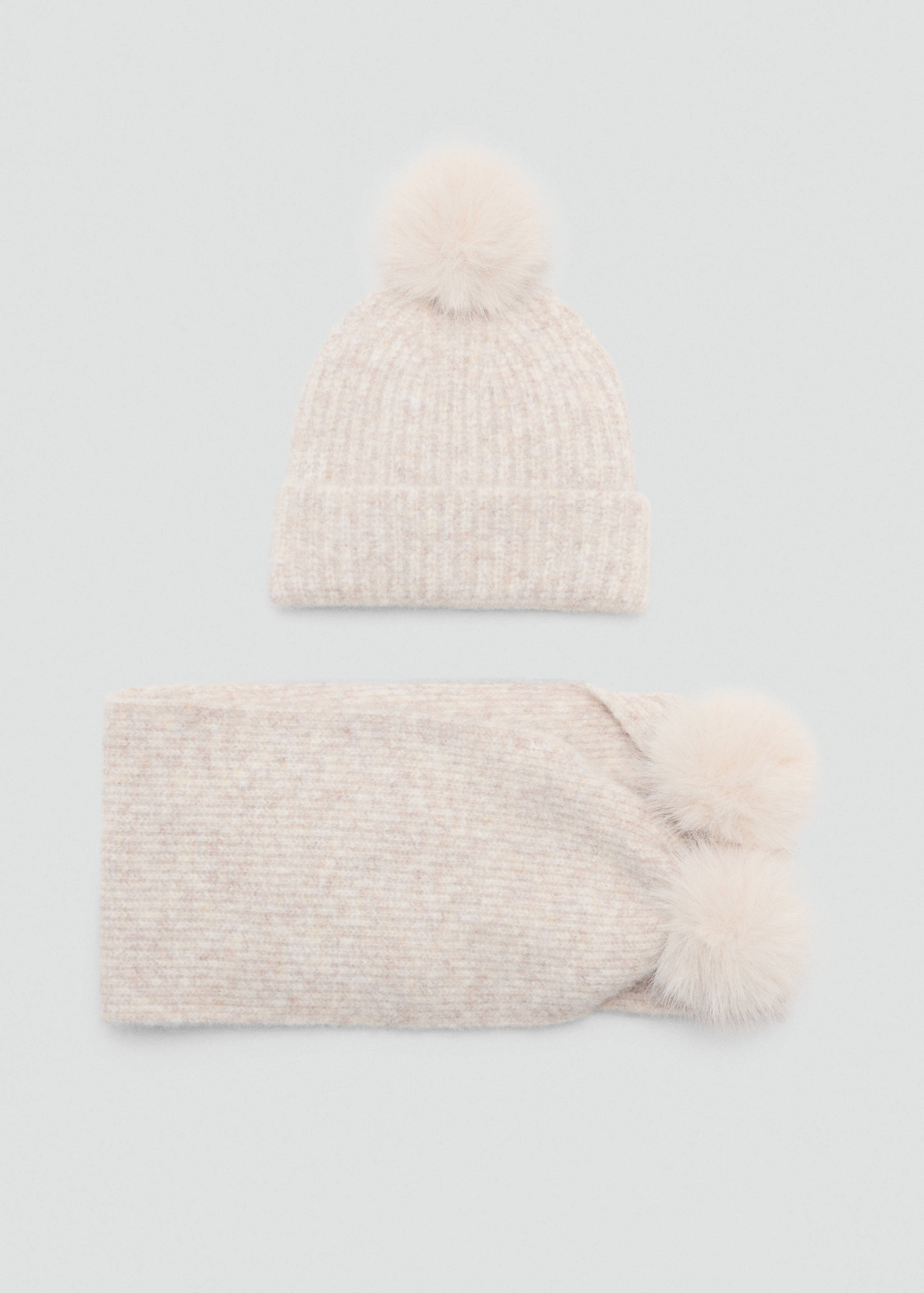 Ribbed scarf with pom-poms - Деталь изделия 2