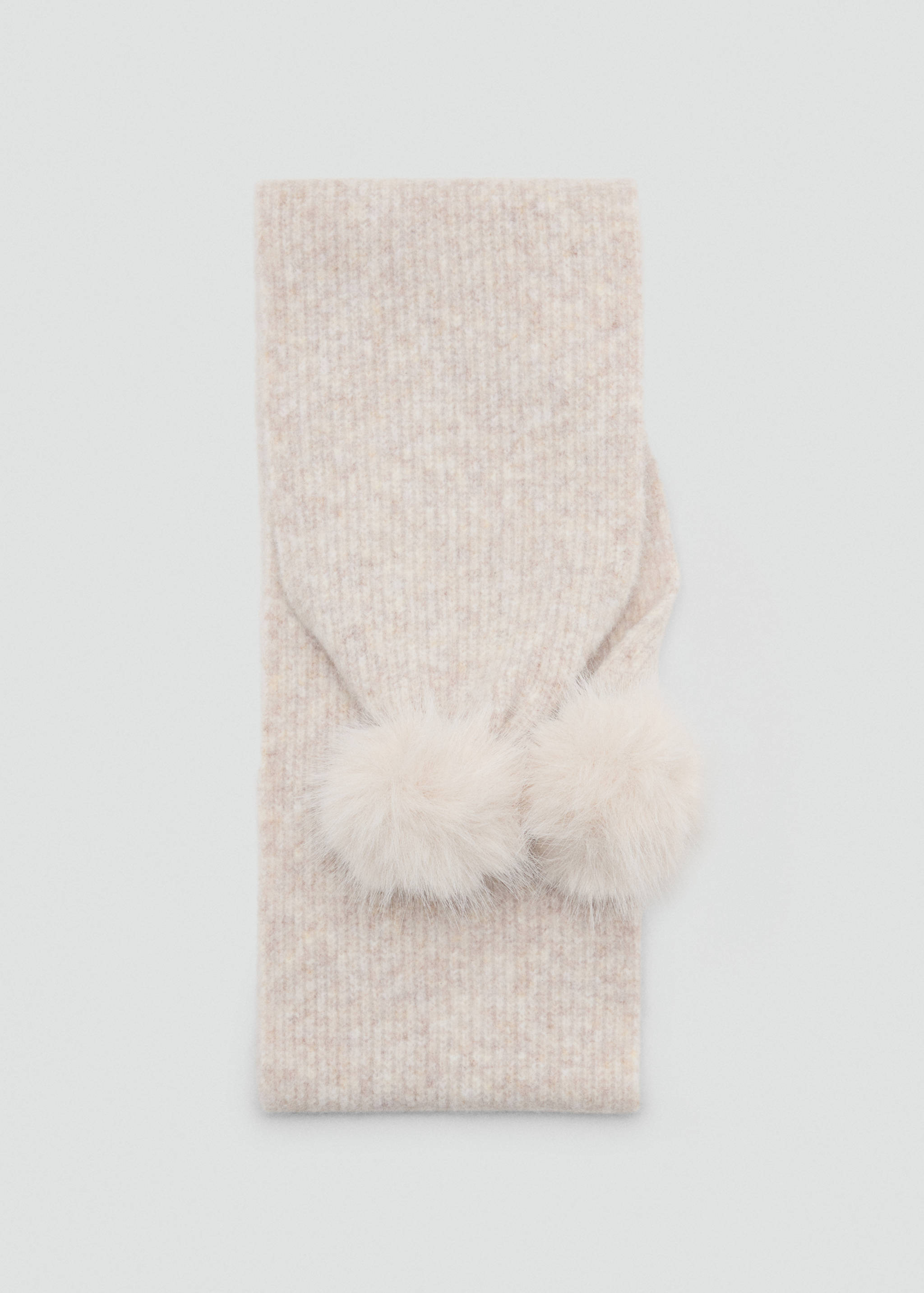 Ribbed scarf with pom-poms - Изделие без модели