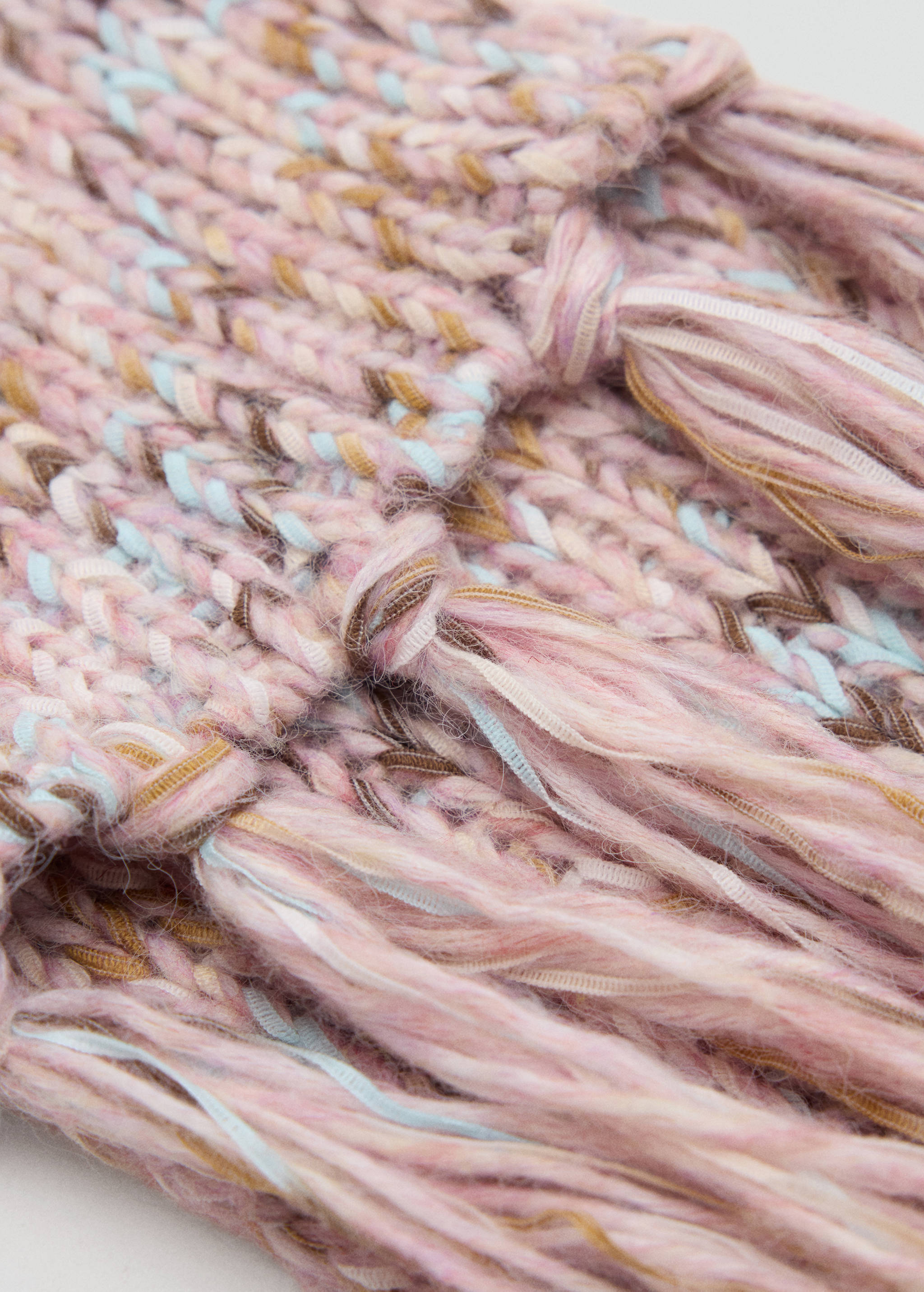 Braided fringed scarf - Medium plane