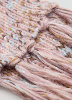 Braided scarf with tassels — Pale Pink 2