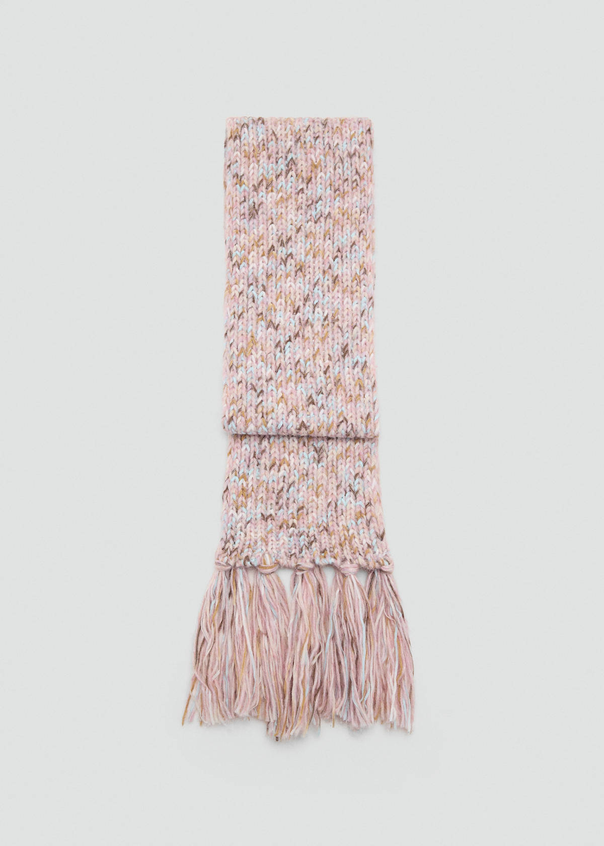 Braided scarf with tassels — Pale Pink