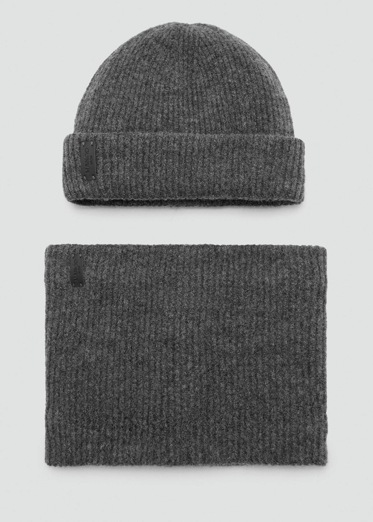 Rib-knit cap — Grey