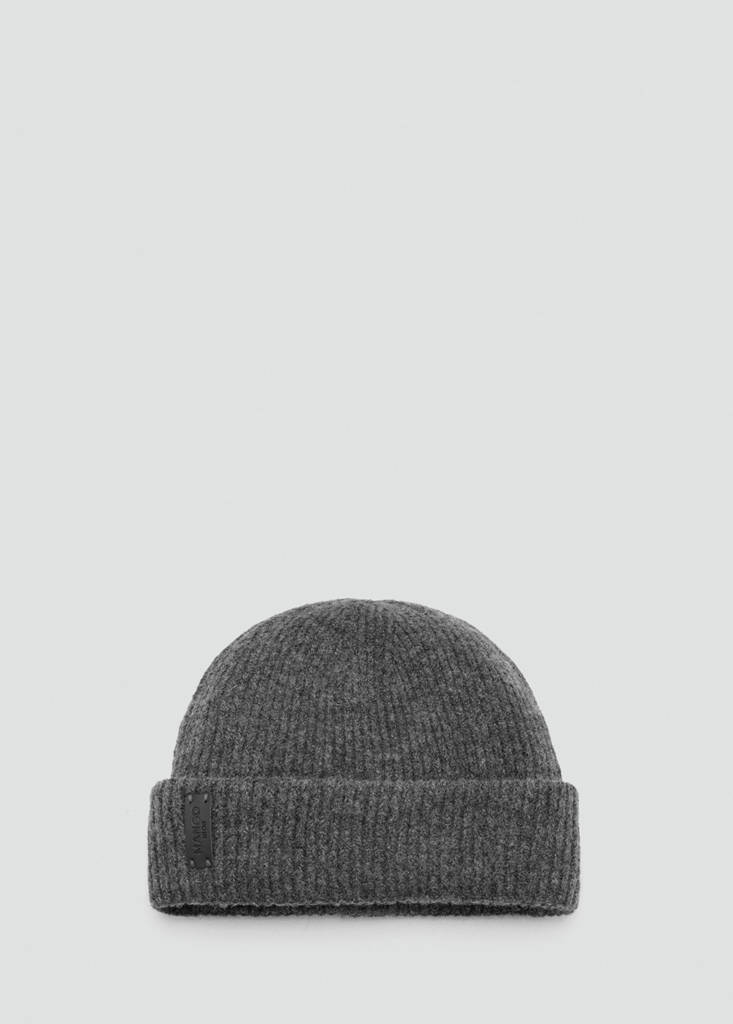 Rib-knit cap — Grey