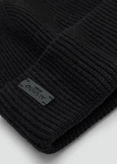 Ribbed beanie with embossed logo — Black 2