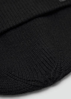 Ribbed beanie with embossed logo — Black 3