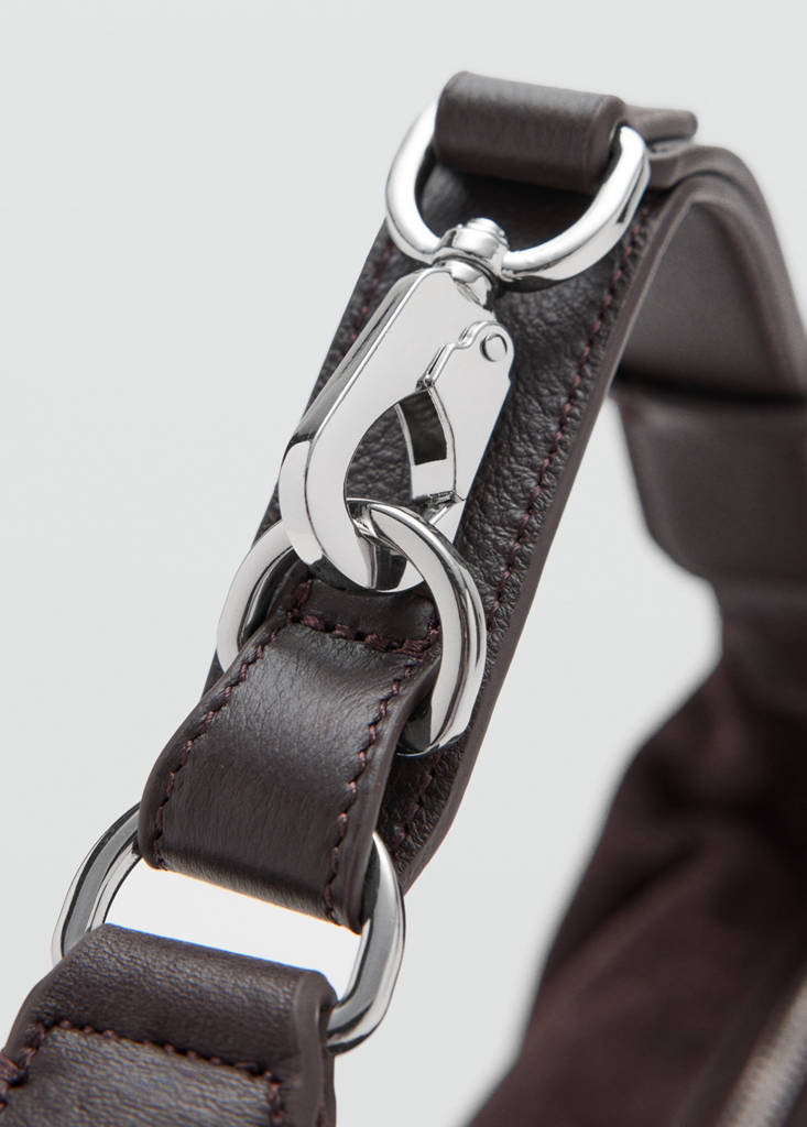 Leather shoulder bag — Chocolate