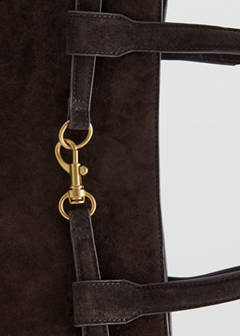 Suede shopper bag with buckle detail — Chocolate 2