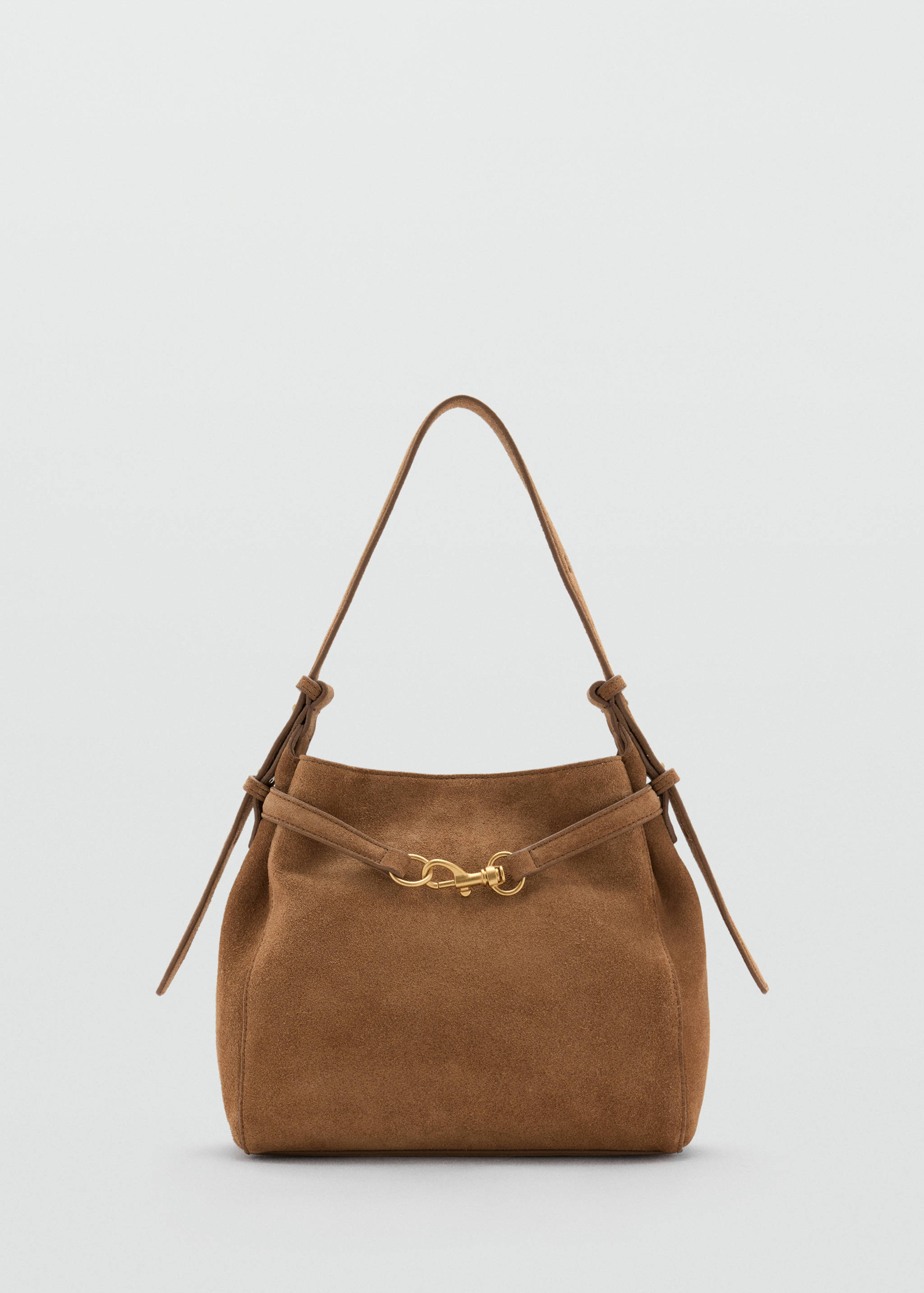 Suede bucket bag with equestrian detail - Article without model