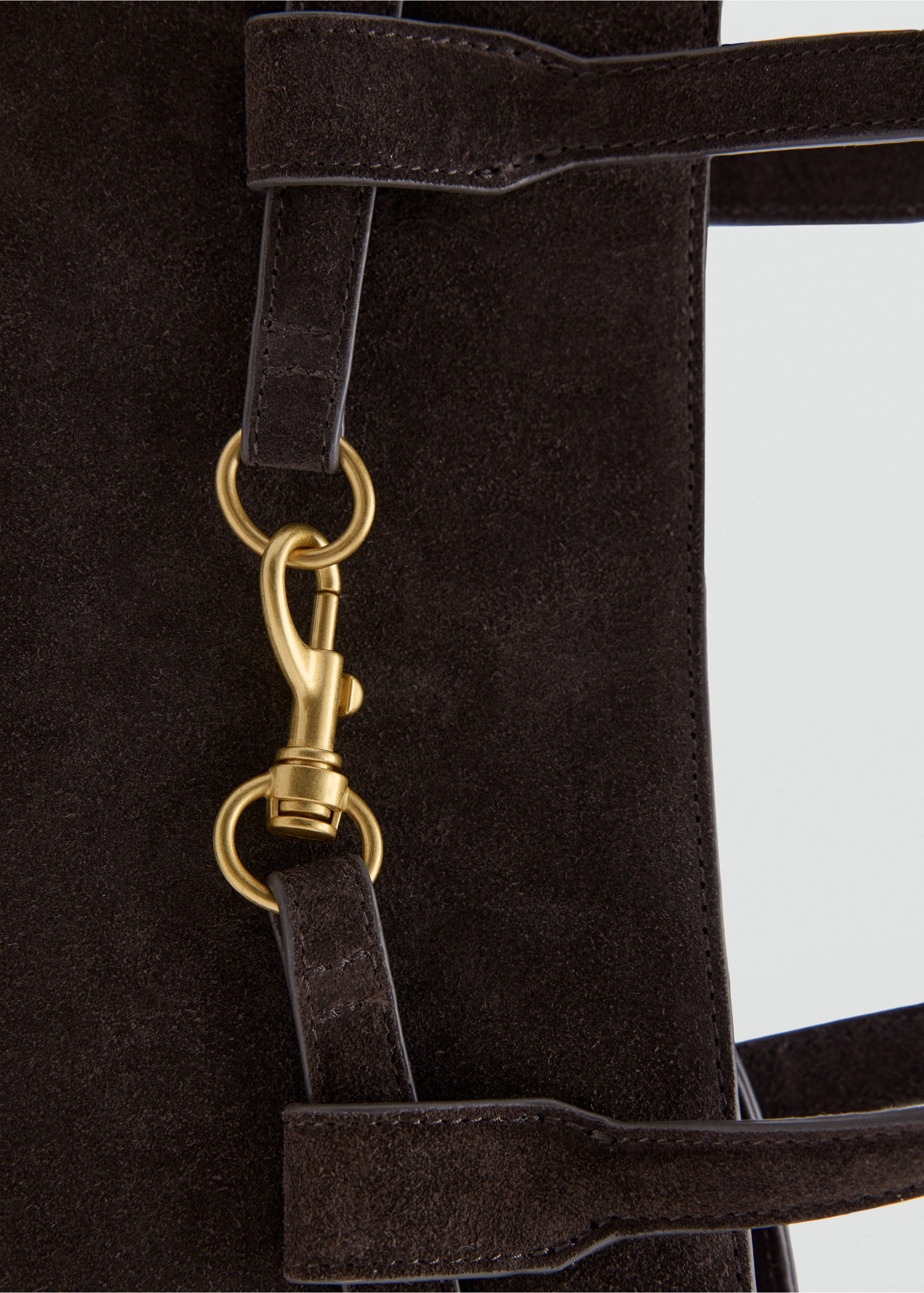 Leather shoulder bag with equestrian detail - Details of the article 1, Chocolate. Ref: 37026003-00.