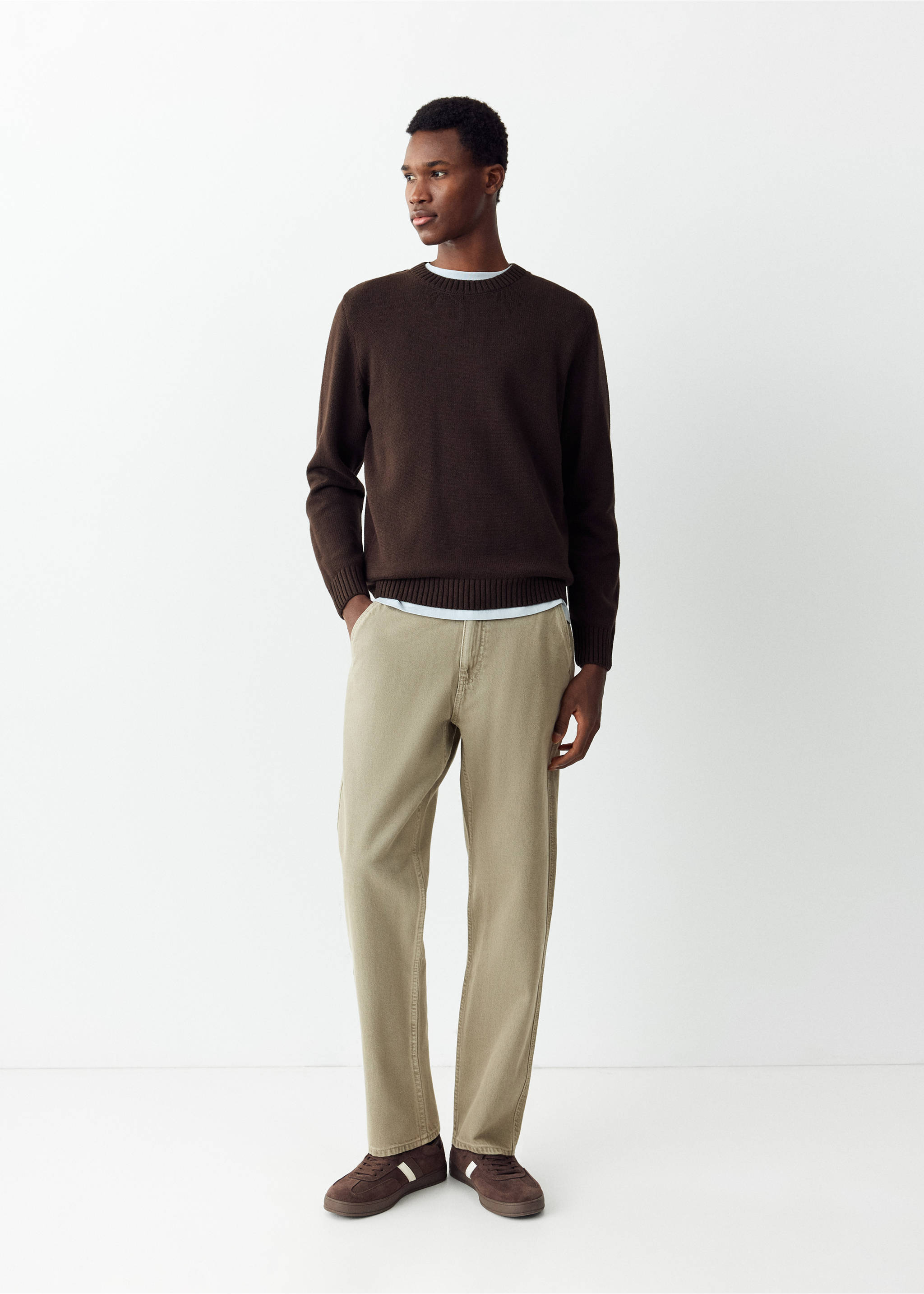 Basic chunky knit jumper - General plane, Brown. Ref: 37026004-00.