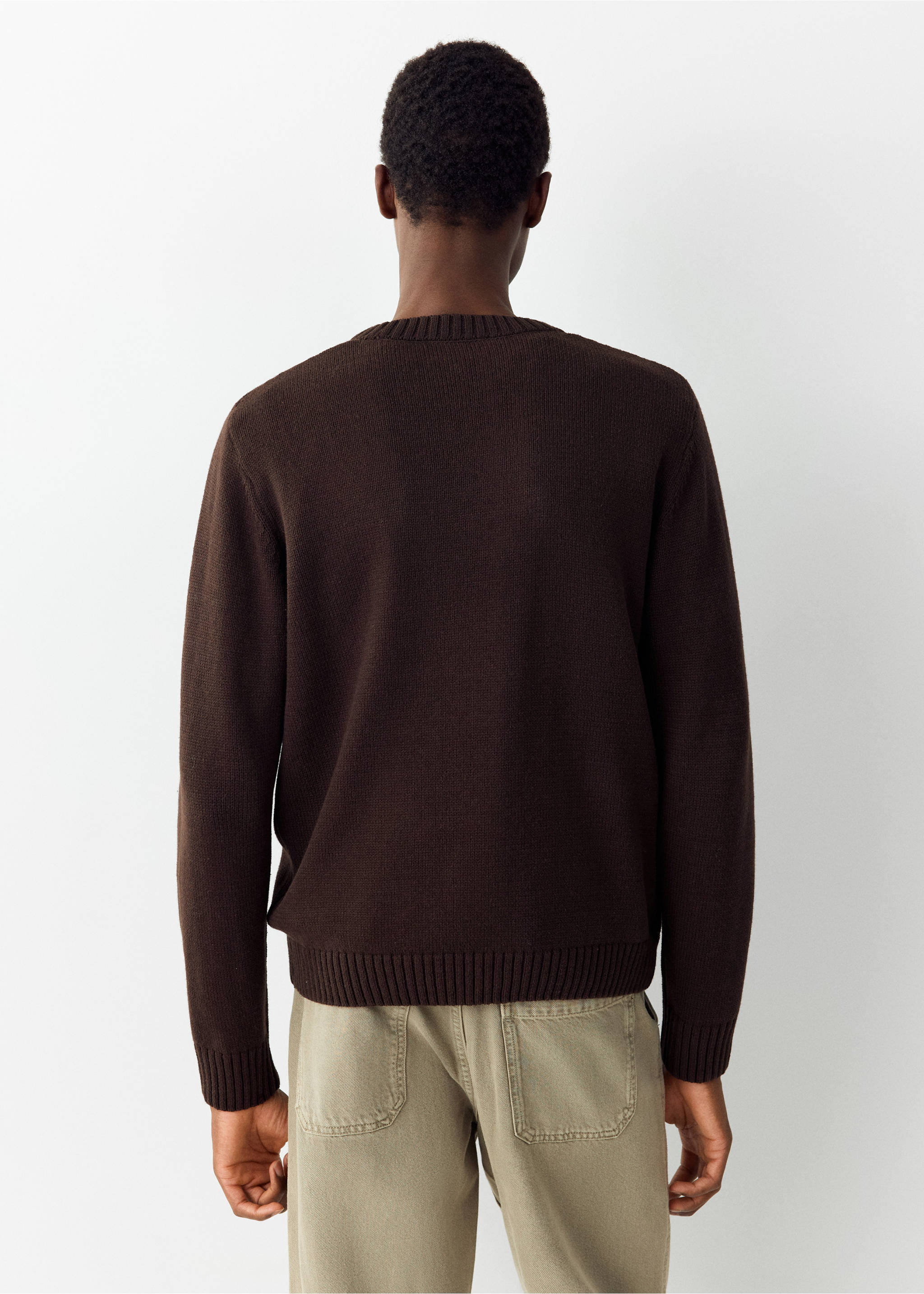Basic chunky knit jumper - Reverse of the article, Brown. Ref: 37026004-00.