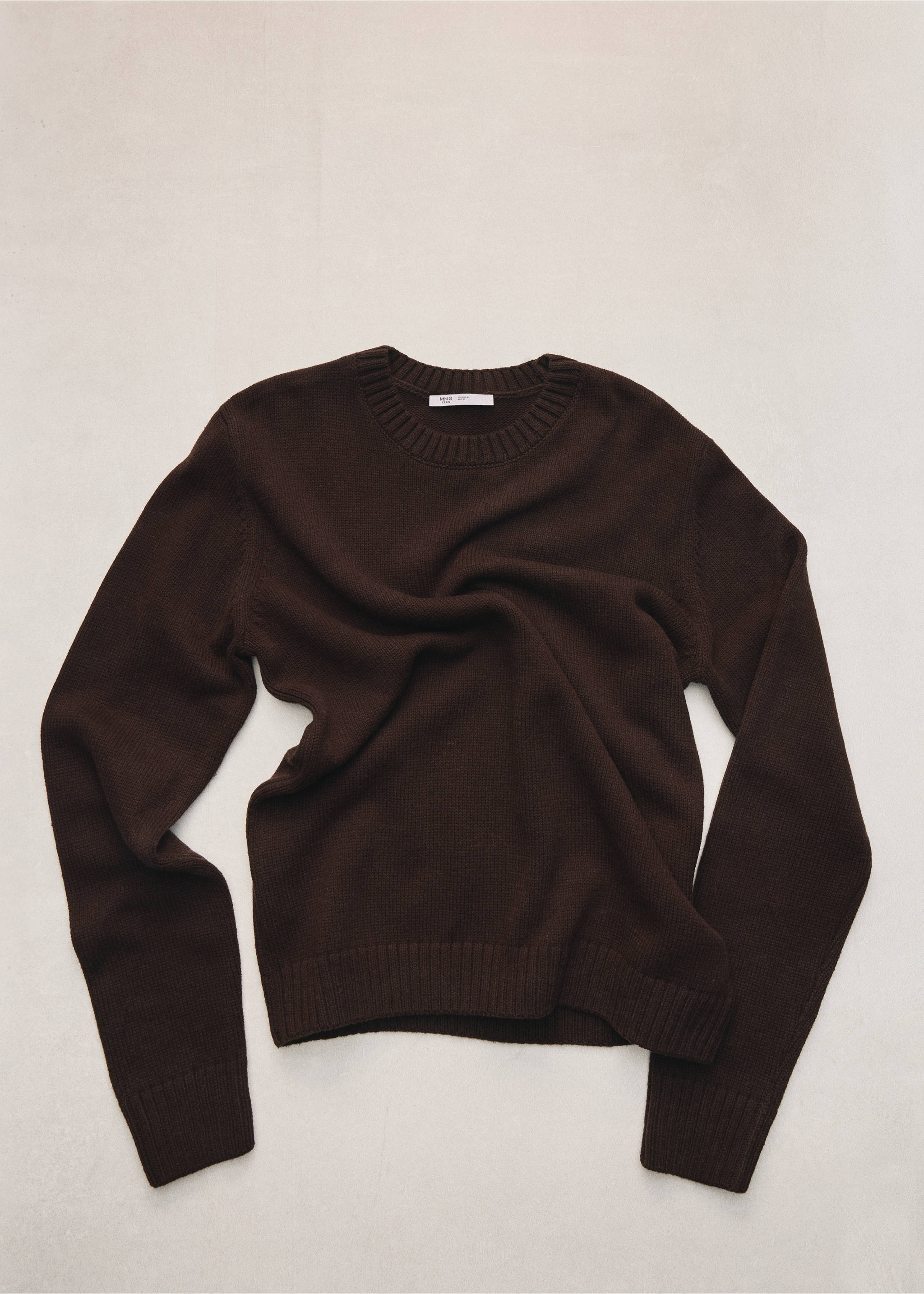 Basic chunky knit jumper - Details of the article 5, Brown. Ref: 37026004-00.