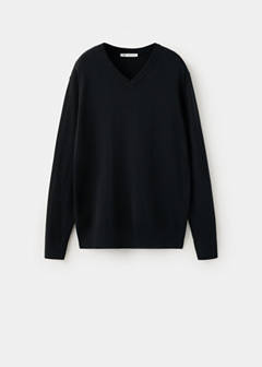 V-neck cotton sweater — Navy 6