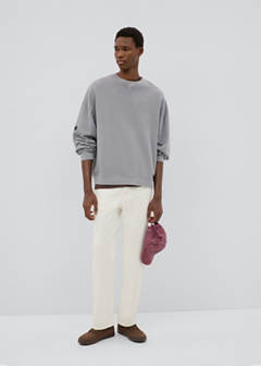 Cotton sweatshirt with patch detail — Grey 2