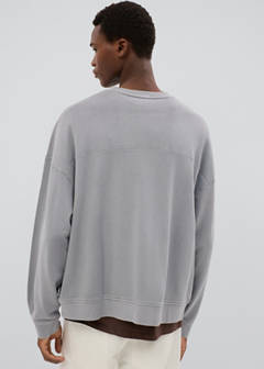 Cotton sweatshirt with patch detail — Grey 4