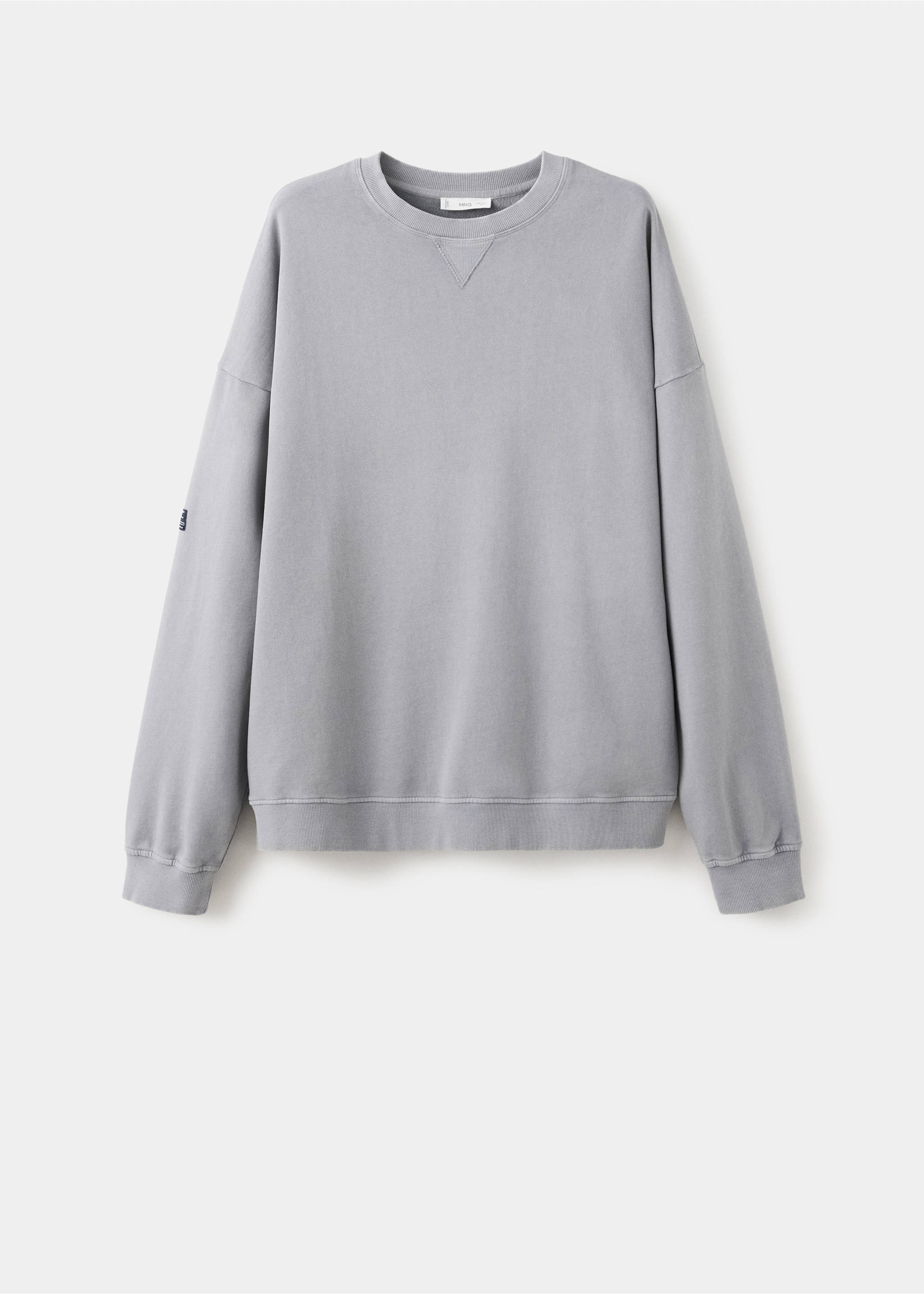Cotton sweatshirt with patch detail - Article without model, Grey. Ref: 37026006-00.