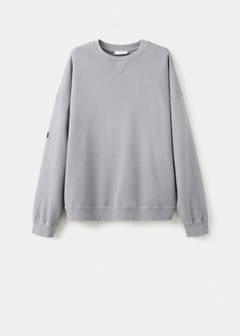 Cotton sweatshirt with patch detail — Grey 5