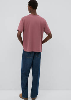 Short-sleeved cotton t-shirt — Burgundy 4