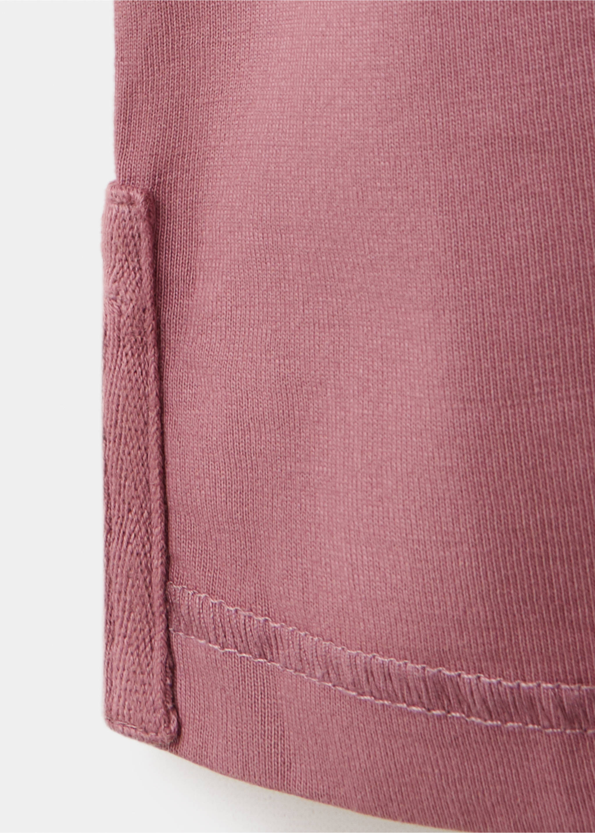 Short-sleeved cotton t-shirt - Details of the article 0, Burgundy. Ref: 37026007-00.
