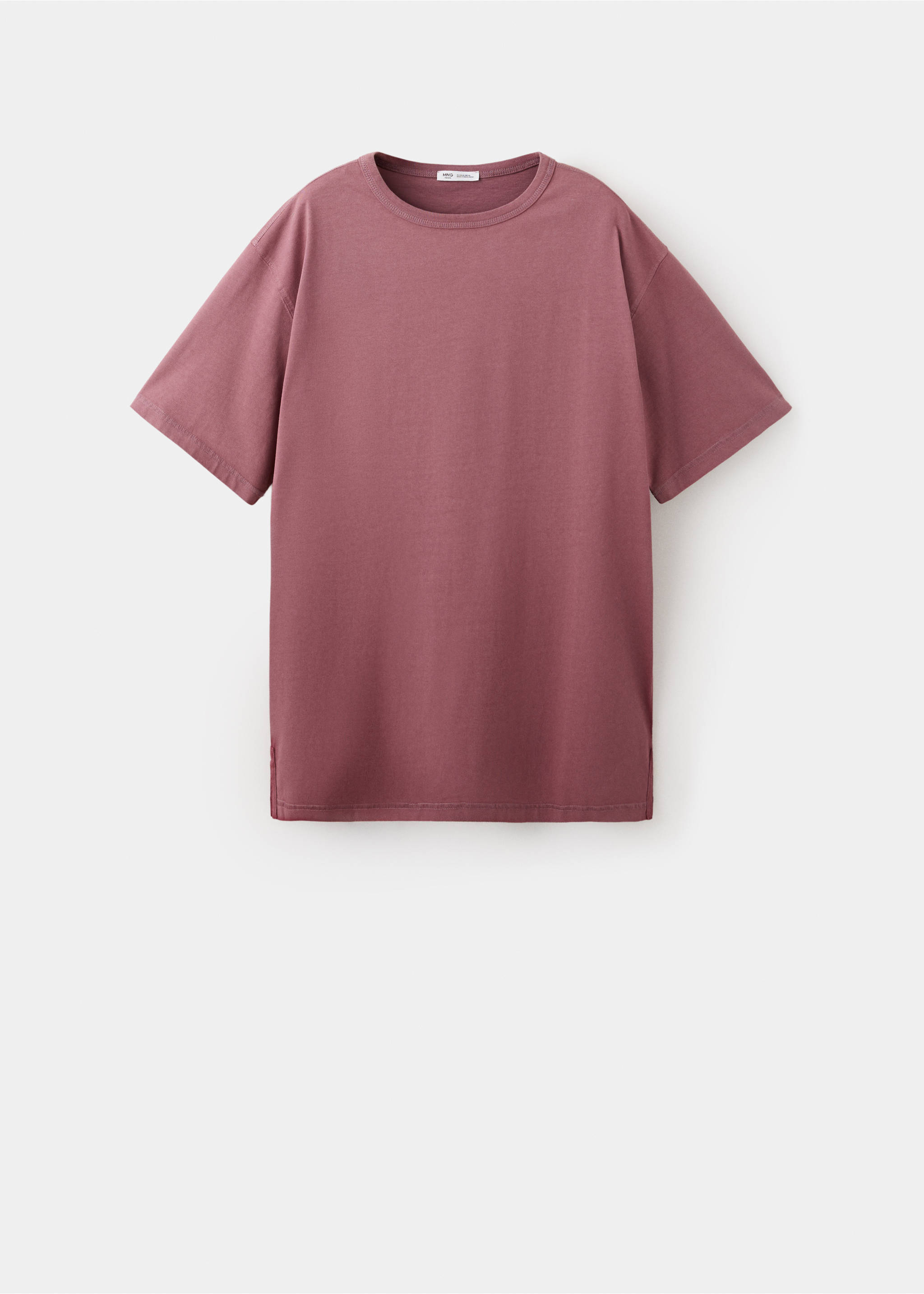 Short-sleeved cotton t-shirt - Article without model, Burgundy. Ref: 37026007-00.