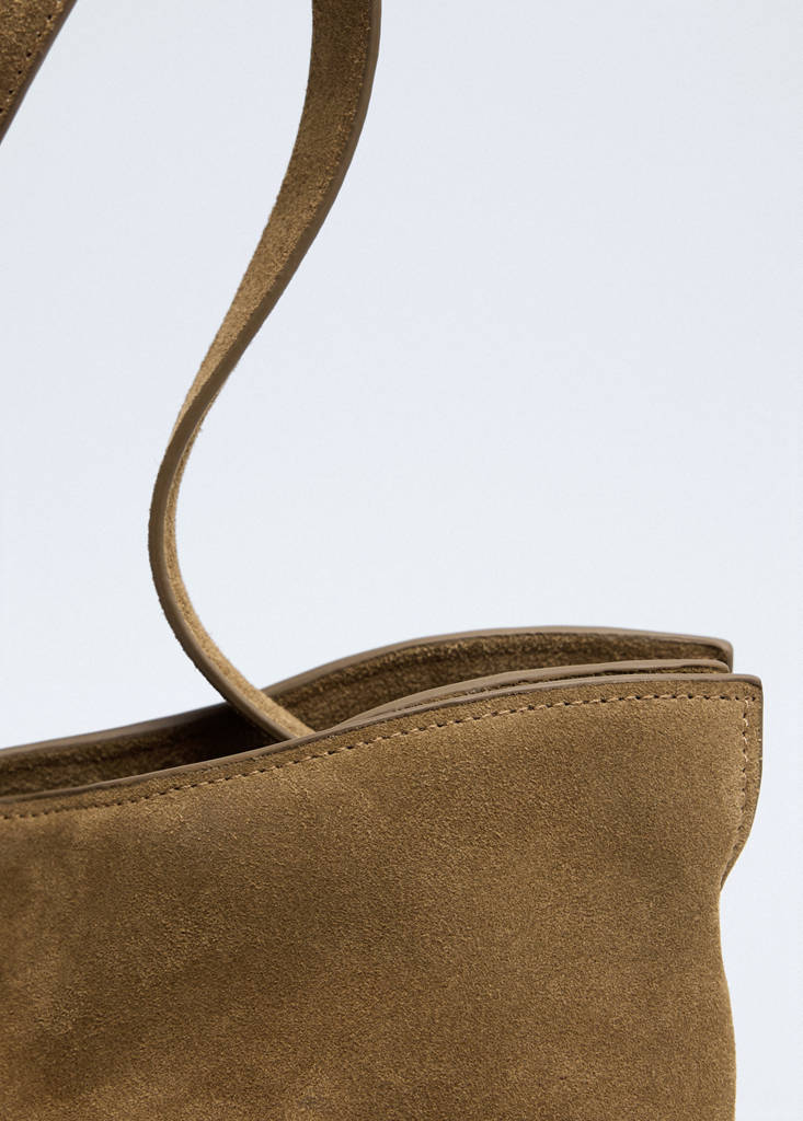 Shoulder bag, leather, charm, mirror — Medium Brown