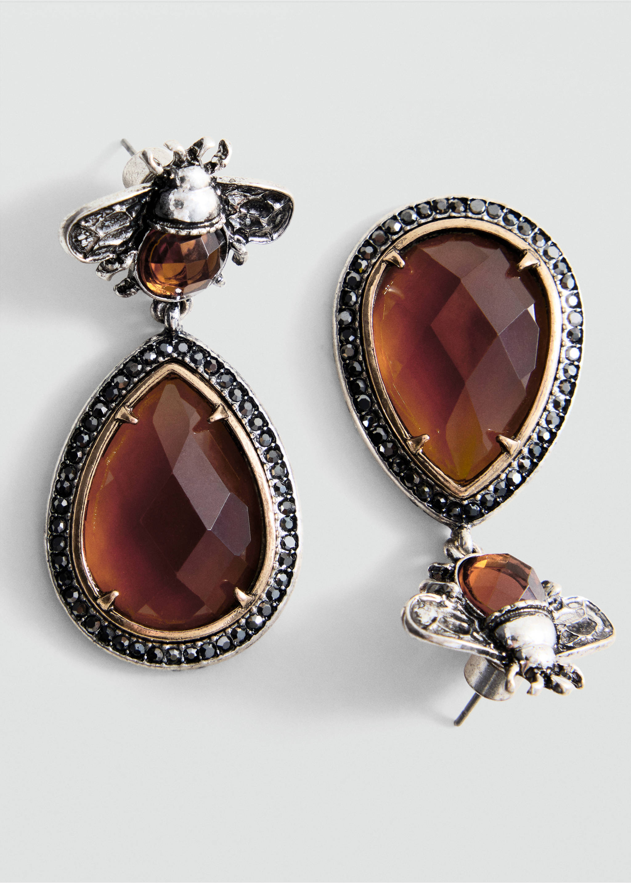 Pendant crystals earrings - Medium plane, Silver. Ref: 37026010-00.